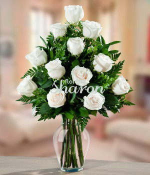 Rosas Blancas Nieve – Florería Sharon | Arreglos Florales | Canasta Frutal  | Envío de Flores | Arreglos condolencias |